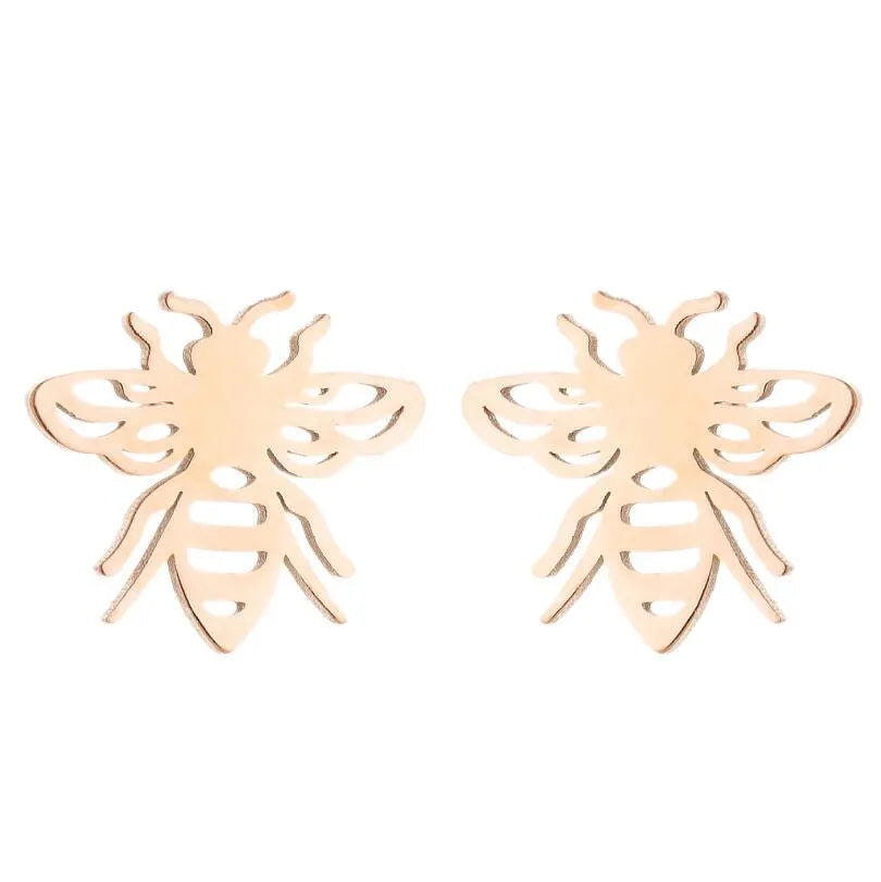 Aretes de animalitos con baño de oro 18K en acero 304 para mujer - imagen 36