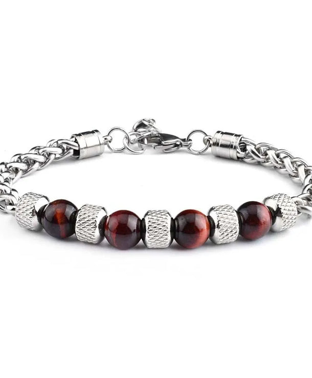 Pulsera de acero de titanio para hombre con diseño geométrico pulido - imagen 3