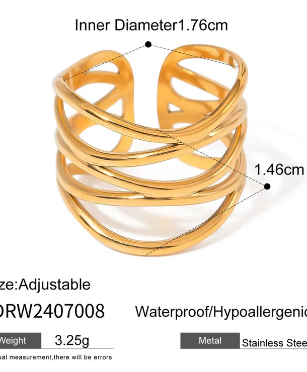 Anillos ajustables de acero inoxidable 316 con diseño de serpiente - imagen 14
