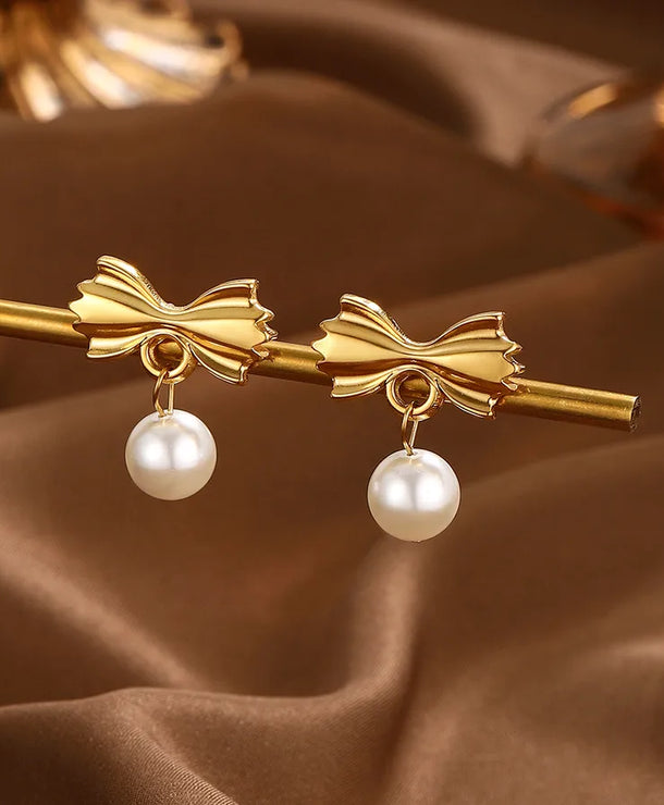 Aretes de acero inoxidable 304 con perla de imitación, estilo lujoso - imagen 6