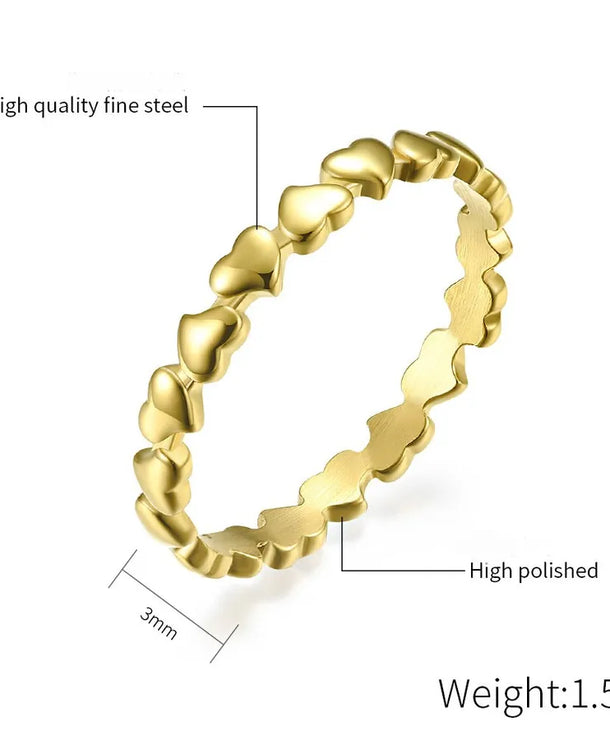 Anillo de acero inoxidable 304 con diseño de corazón para mujer - imagen 5