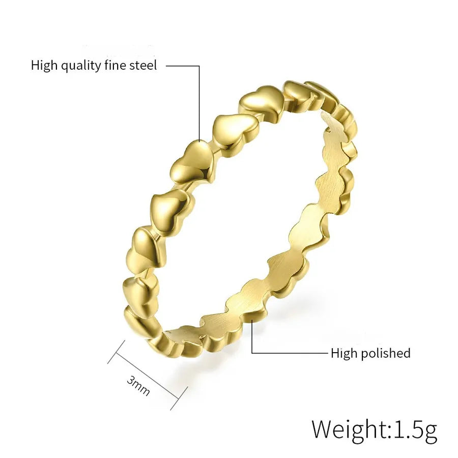 Anillo de acero inoxidable 304 con diseño de corazón para mujer - imagen 5