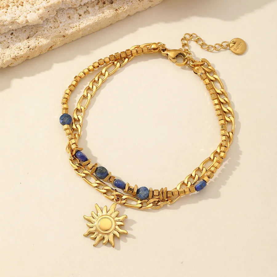 Pulsera de acero 304 con dijes de estrella de mar, corazón y concha - imagen 7
