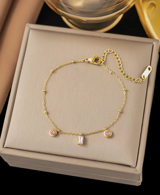 Pulsera de corazones con cadena cubana en acero 304 y baño de oro 18K - imagen 11