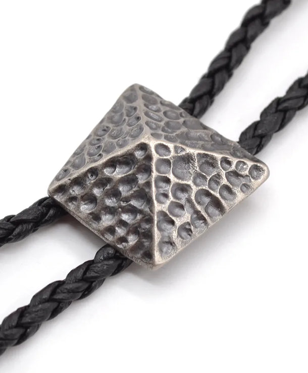 Corbata bolo de aleación con cordón de piel y dijes de estrella y calavera - imagen 10