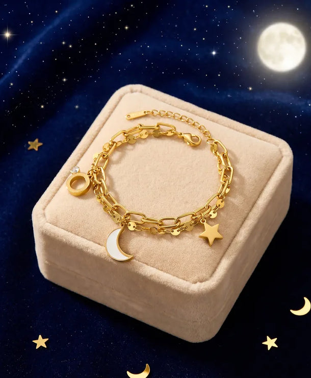 Pulsera hecha a mano con baño de oro 18K y diseño geométrico, estilo IG - imagen 5