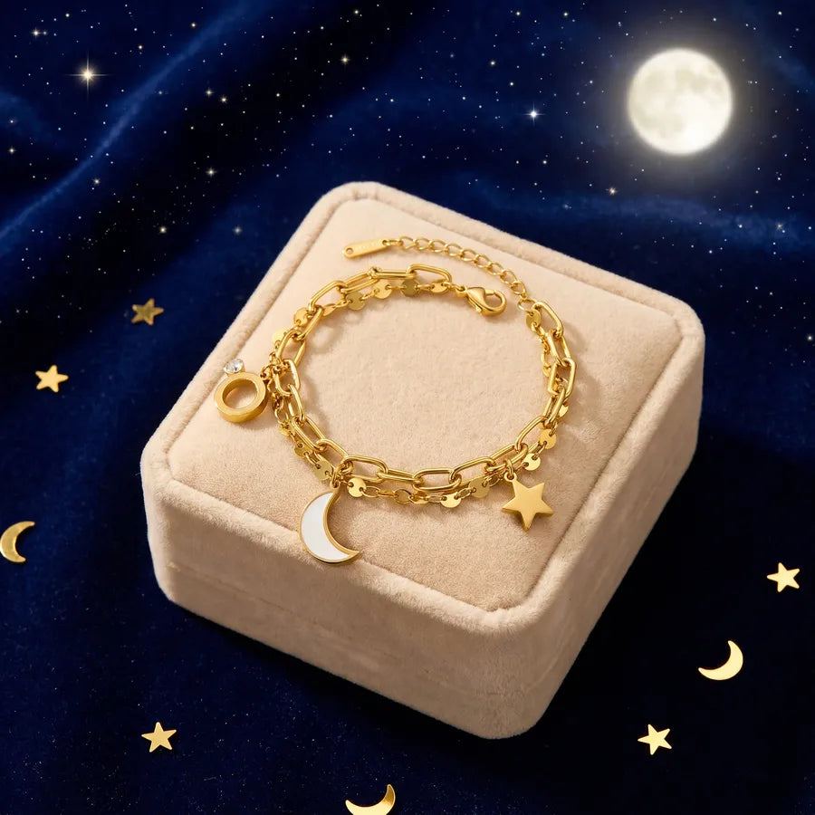 Pulsera hecha a mano con baño de oro 18K y diseño geométrico, estilo IG - imagen 5