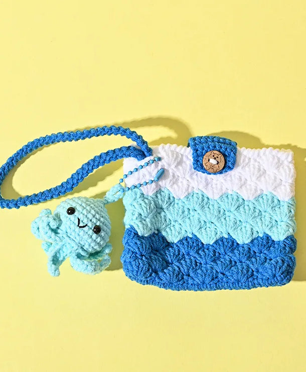 Monedero de estambre tejido a crochet con estampado de frutas, unisex - imagen 10