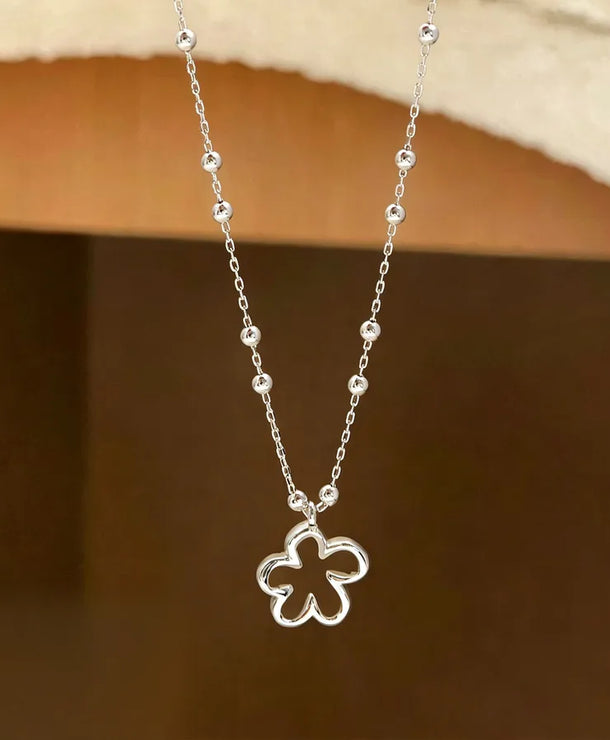 Collar con dije de cristal transparente y acabado cepillado para mujer - imagen 9