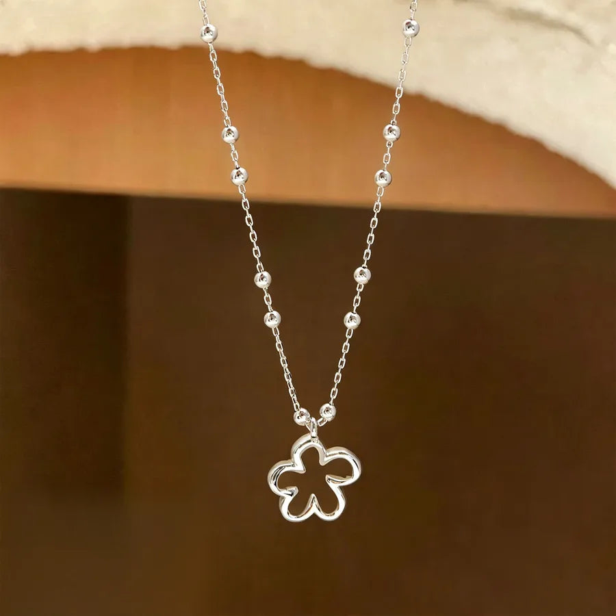Collar con dije de cristal transparente y acabado cepillado para mujer - imagen 9