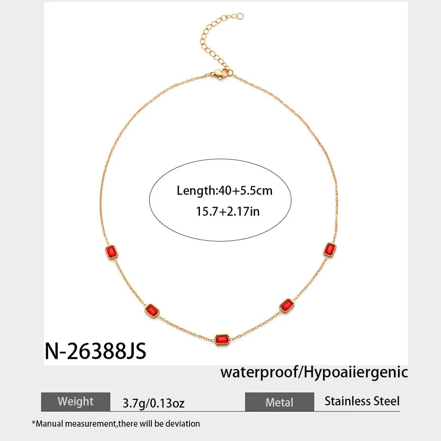 Collar de acero inoxidable 304 con baño de oro y diseño geométrico - imagen 7