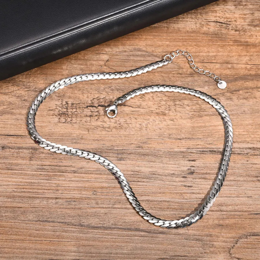 Cadena de acero inoxidable 201 color plata para hombre - imagen 2