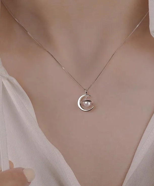 Collar con dije de plata esterlina 925 e incrustación de perla - imagen 5