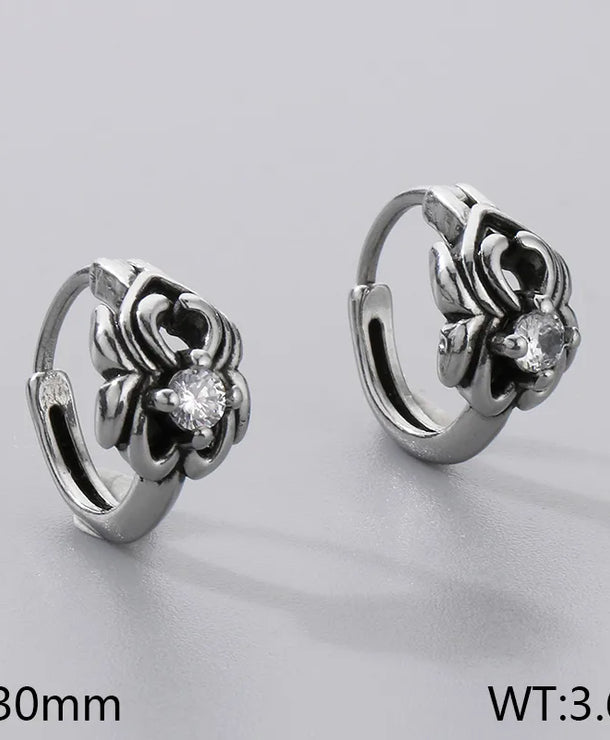 Aretes de acero 304 con dije de calavera e incrustación de circonia - imagen 14