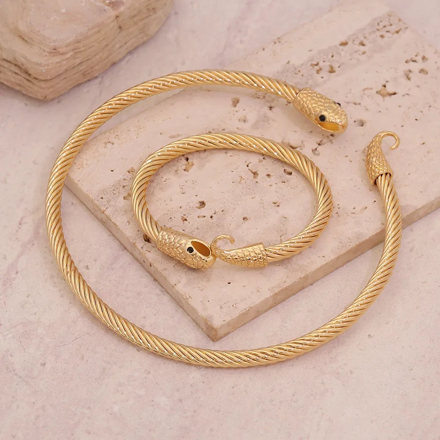 Brazaletes de aleación con diseño de serpiente, estilo elegante - imagen 2