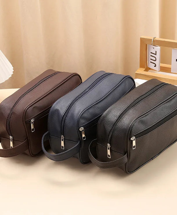 Neceser de PVC con cierre en color liso, unisex, ideal para viajar