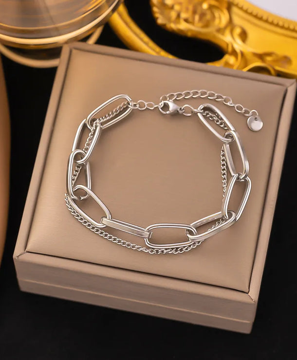 Pulsera de corazones con cadena cubana en acero 304 y baño de oro 18K - imagen 24