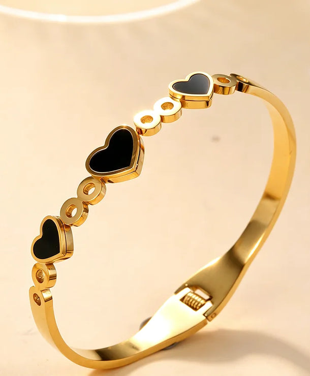 Brazalete asimétrico de acero 304 con diseño de corazón para mujer - imagen 3