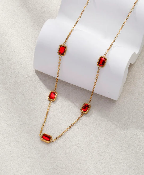 Collar de acero inoxidable 304 con baño de oro y diseño geométrico - imagen 6