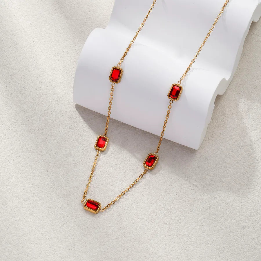Collar de acero inoxidable 304 con baño de oro y diseño geométrico - imagen 6