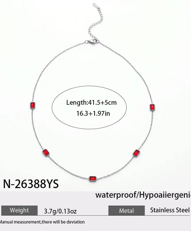 Collar de acero inoxidable 304 con baño de oro y diseño geométrico - imagen 8