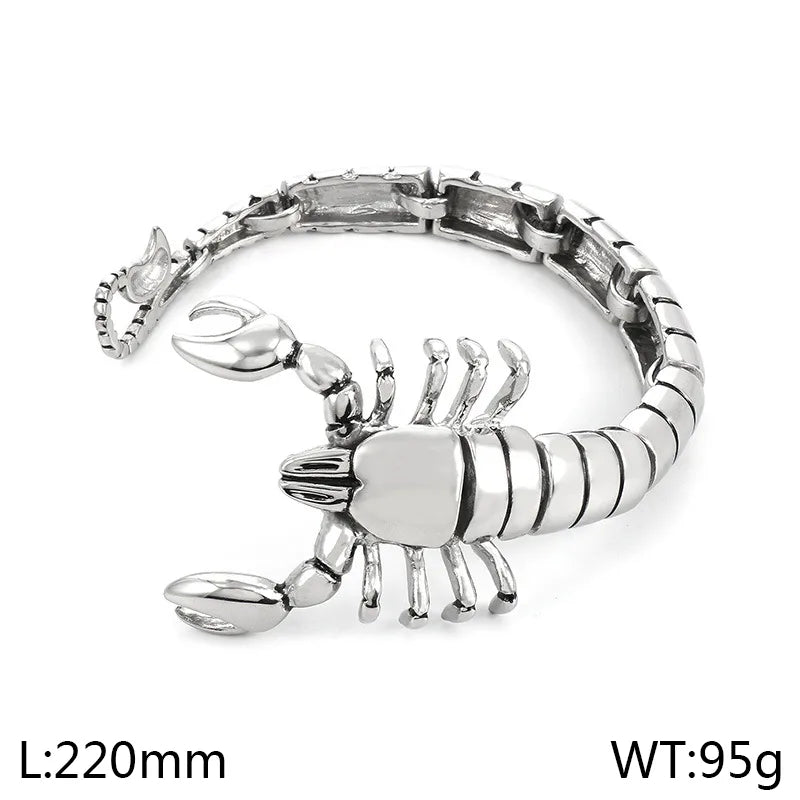 Pulsera de acero 304 con baño de oro 18K y dije de escorpión - imagen 10