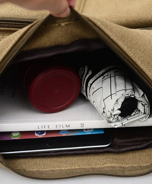 Bolso de hombro de lona para hombre, estilo retro para viajes - imagen 4