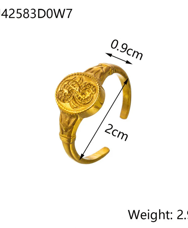 Anillo ajustable geométrico de acero de titanio para mujer - imagen 9