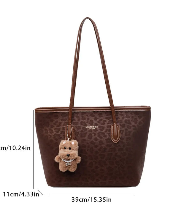 Bolso tote de piel sintética con estampado de leopardo y gran capacidad - imagen 6