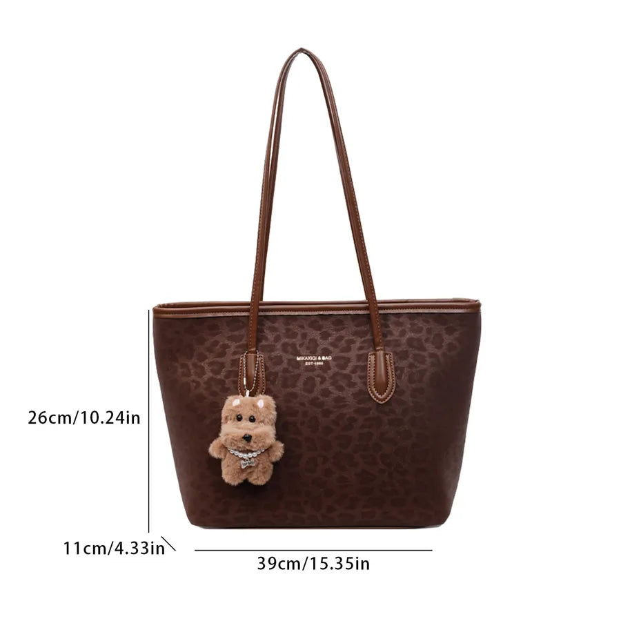 Bolso tote de piel sintética con estampado de leopardo y gran capacidad - imagen 6