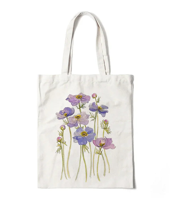 Bolso de lona con estampado de flores para mujer, diseño abierto - imagen 19