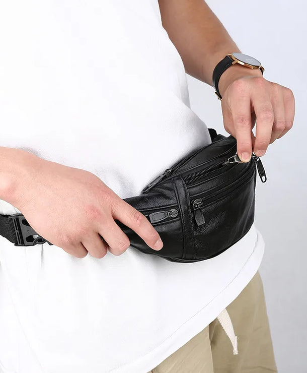 Riñonera de piel sintética para hombre en color liso, estilo business - imagen 5