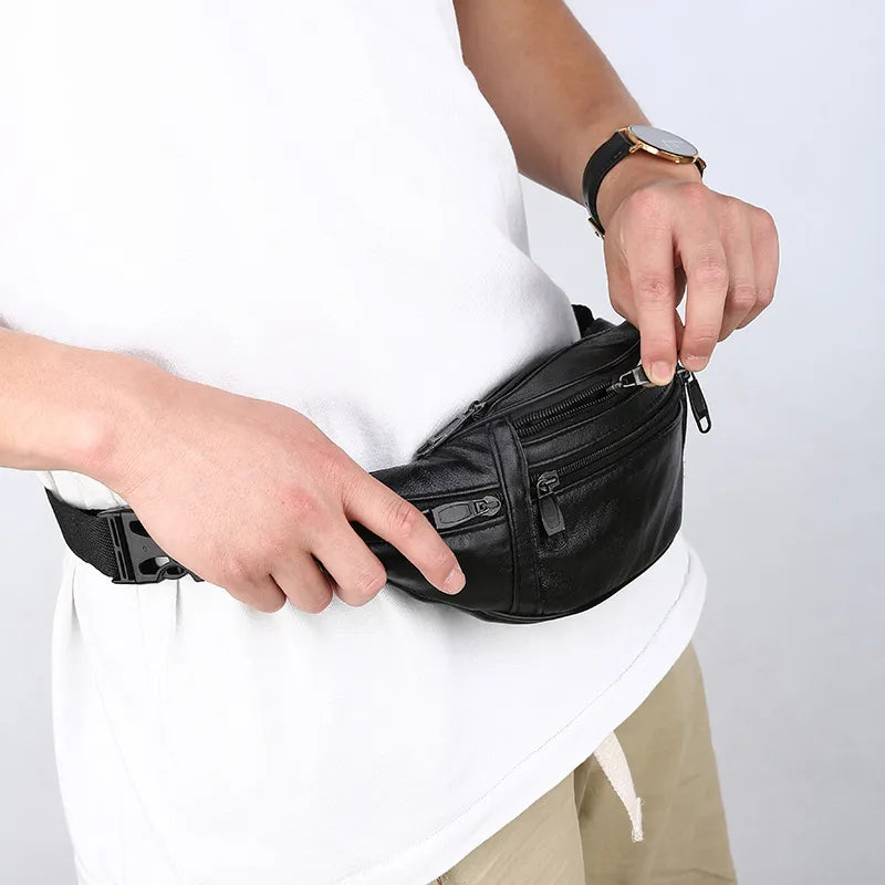 Riñonera de piel sintética para hombre en color liso, estilo business - imagen 5