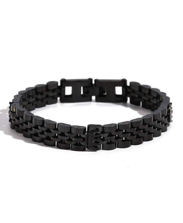 Brazalete de corona para hombre en acero 201 con cadena tipo reloj - imagen 4