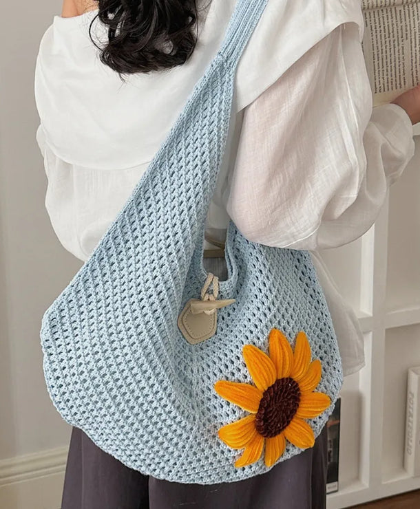 Bolso de crochet con diseño calado para mujer, estilo veraniego