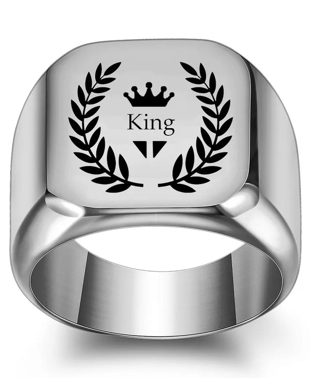 Anillos de acero de titanio para hombre en color liso, hip-hop - imagen 2