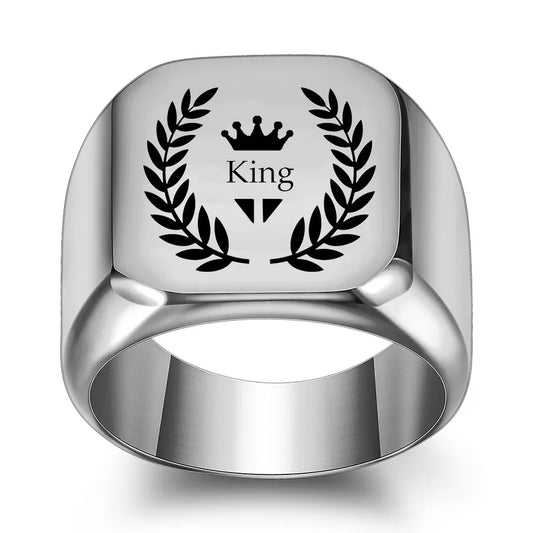 Anillos de acero de titanio para hombre en color liso, hip-hop - imagen 2