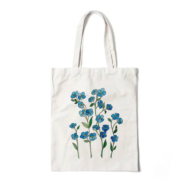 Bolso de lona con estampado de flores para mujer, diseño abierto - imagen 30