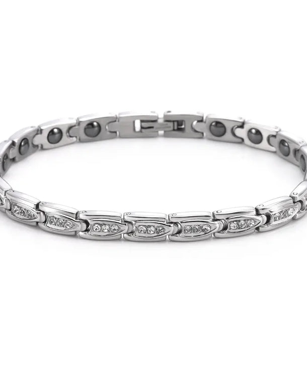 Pulsera de acero de titanio con micro-incrustaciones y cierre magnético - imagen 6