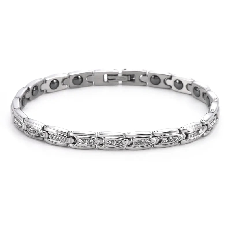 Pulsera de acero de titanio con micro-incrustaciones y cierre magnético - imagen 6