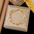  [Sle36] Cross Chain Bracelet Gold