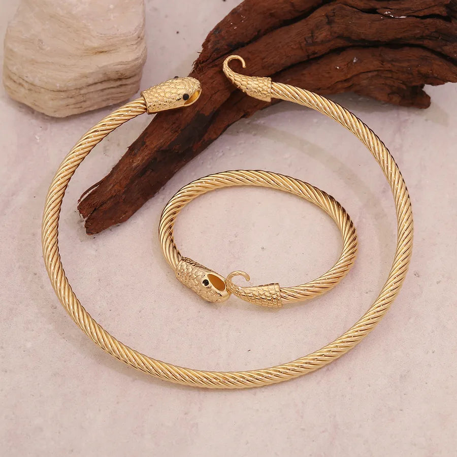 Brazaletes de aleación con diseño de serpiente, estilo elegante