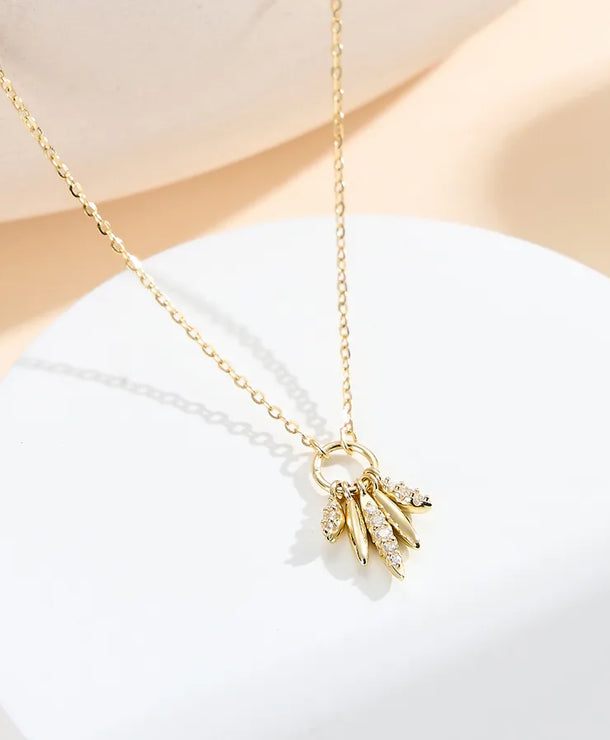 Collar de plata esterlina 925 con baño de rodio y doble corazón - imagen 2