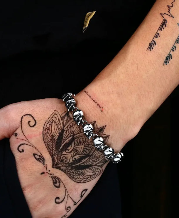 Pulsera de aleación con diseño geométrico de calavera, estilo hip-hop - imagen 2