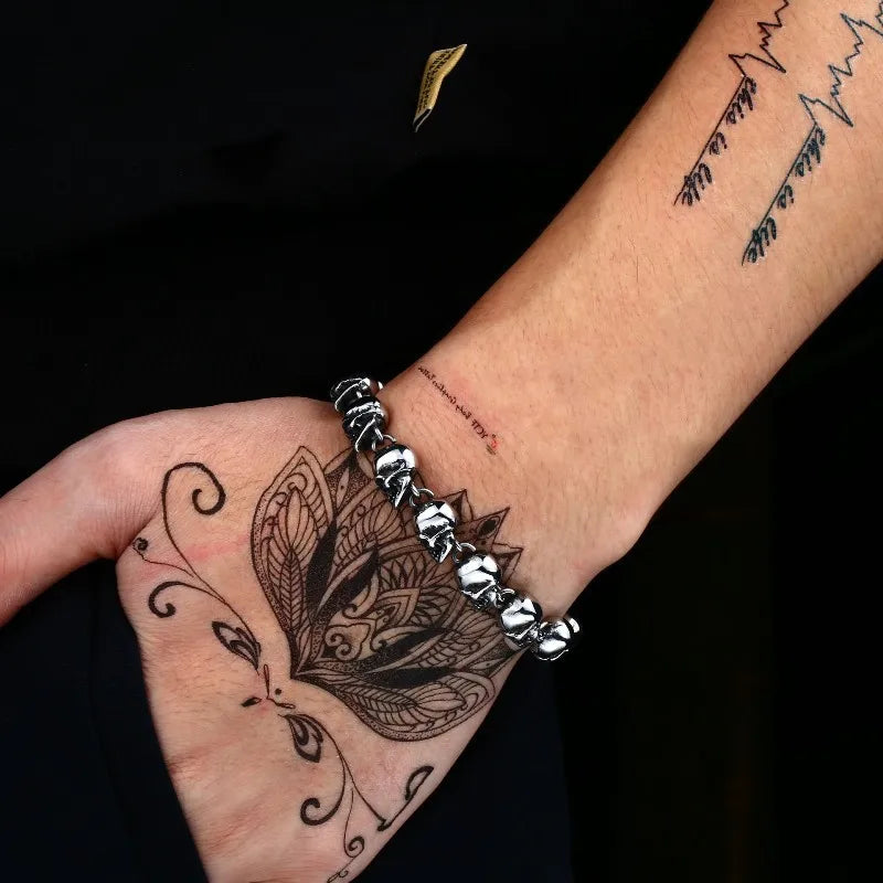 Pulsera de aleación con diseño geométrico de calavera, estilo hip-hop - imagen 2