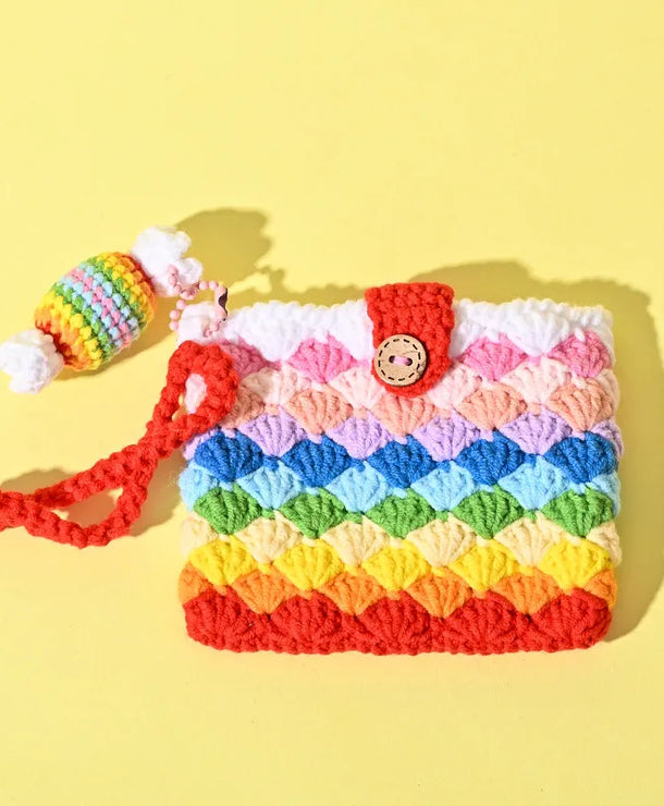 Monedero de estambre tejido a crochet con estampado de frutas, unisex - imagen 9