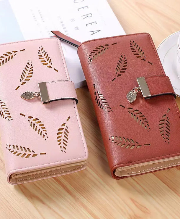 Cartera larga de piel sintética para mujer con diseño geométrico vintage - imagen 4