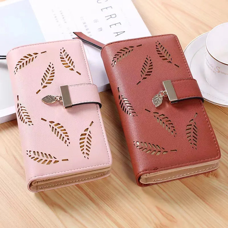 Cartera larga de piel sintética para mujer con diseño geométrico vintage - imagen 4