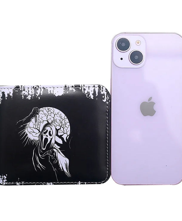 Cartera pequeña de PVC con diseño de letras y calavera, unisex - imagen 3