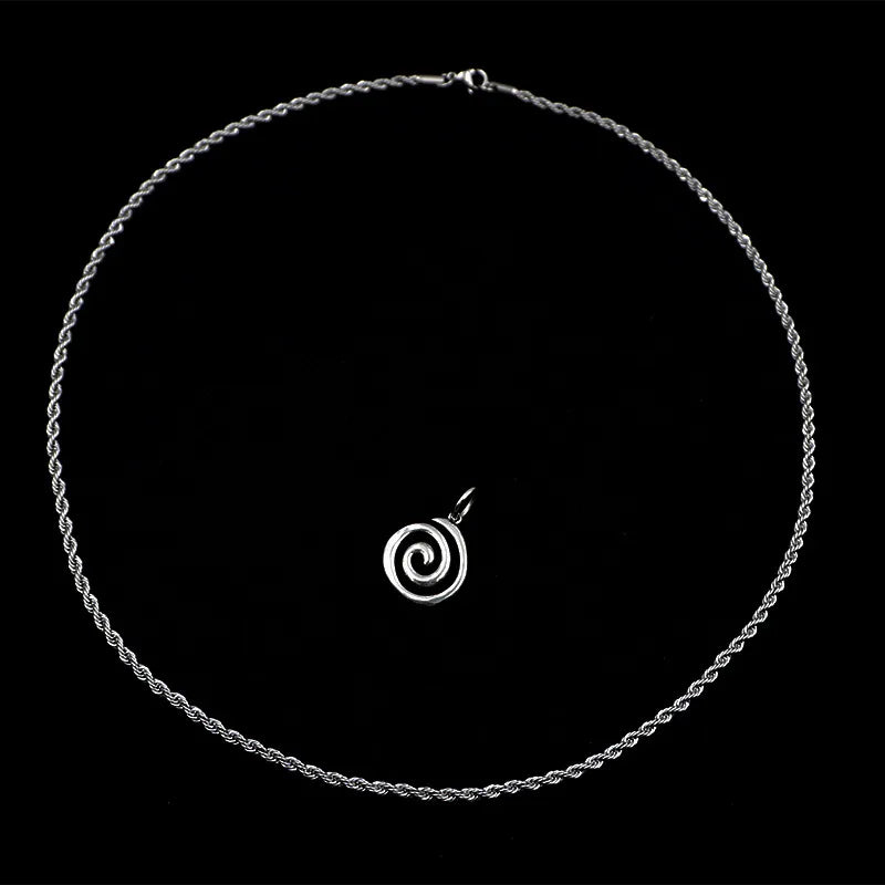 Collar con dije de espiral geométrico en acero de titanio - imagen 5